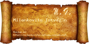 Milenkovits István névjegykártya